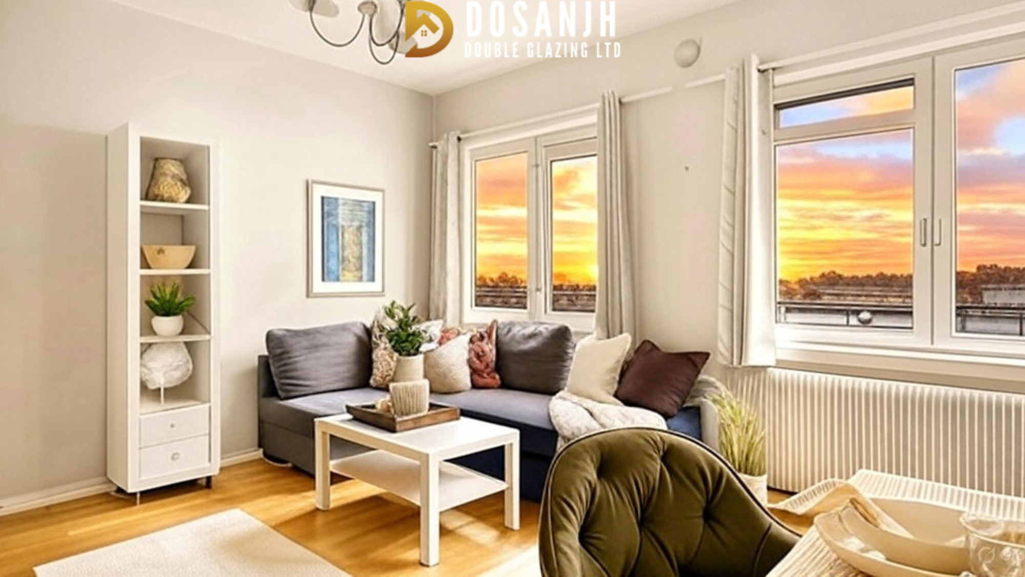 Modern aluminium double-glazed windows improving home ventilation during winter